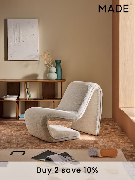 MADE.COM Off White Pax Boucle Wexler Chair (AF7063) | £450