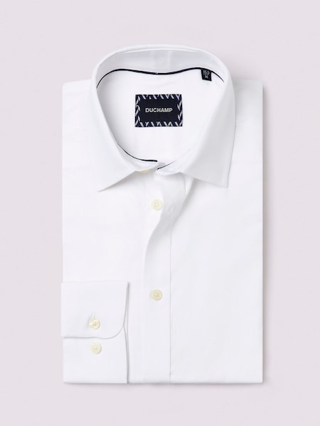 Duchamp White Duchamp Mens Royal 100% Cotton Oxford Shirt (AF7097) | £89