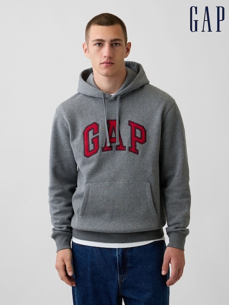 Grey/Red - Regular Gap Vintagesoft Arch Logo Hoodie