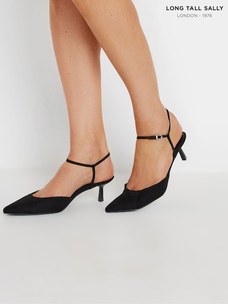 Long Tall Sally Black Two Part Closed Toe Mid Point Shoes (AF7323) | £50
