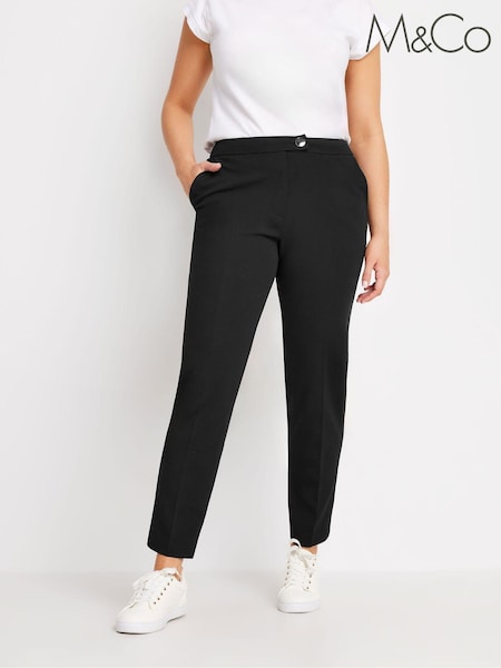 M&Co Black Tapered Trousers (AF7501) | £34