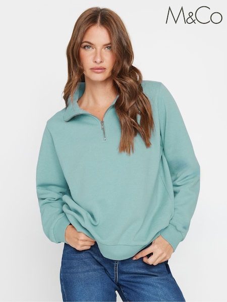 M&Co Blue Half Zip Sweatshirt (AF7538) | £27