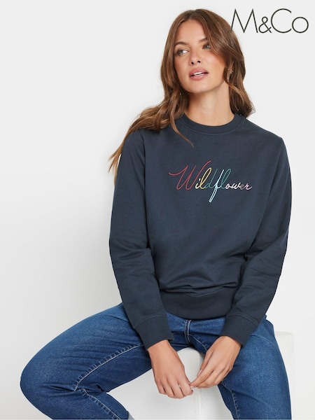 M&Co Blue Wildflower Sweatshirt (AF7539) | £29