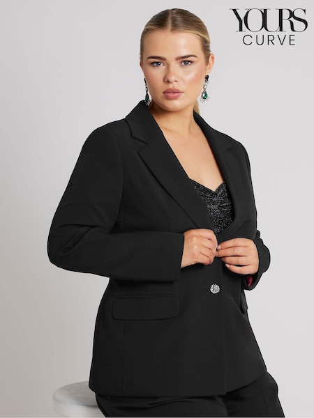 Yours Curve Black London Tailored Blazer (AF7690) | £63