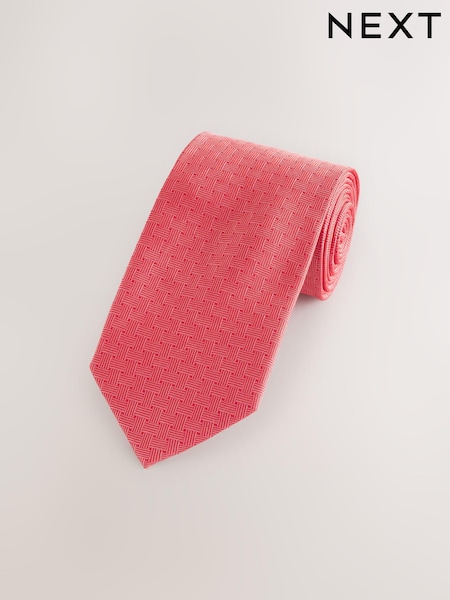 Red Wide Silk Tie With Tie Clip (AF7706) | £22