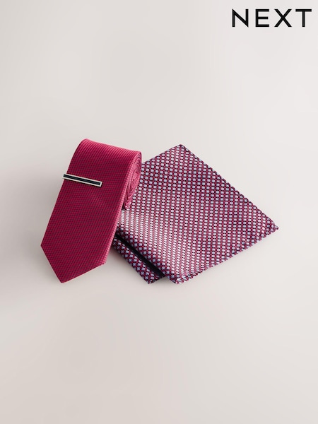 Red Tie and Pocket Square Set (AF7712) | £18