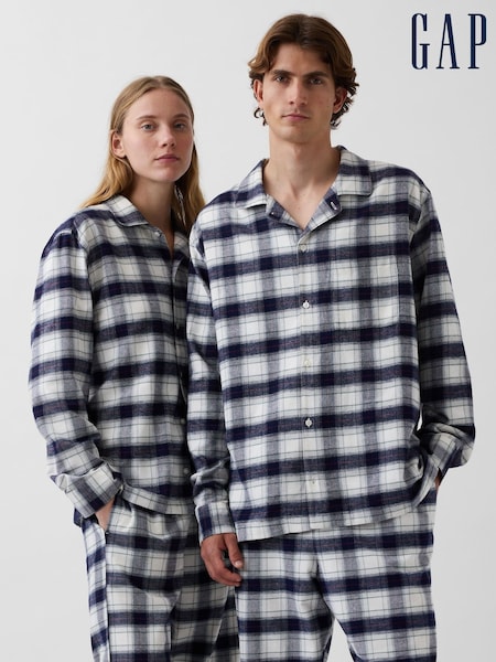 Navy & White Check - Gap Softest Flannel Pyjamas Shirt