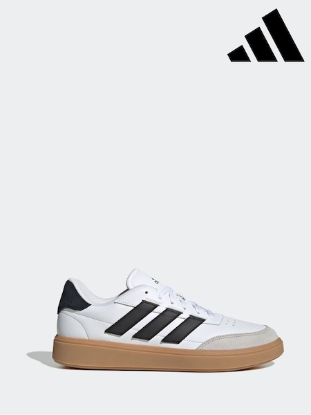 adidas White/Black Courtblock Trainers (AF7866) | £50