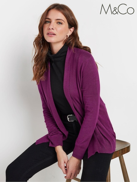 M&Co Purple Shawl Collar Cardigan (AF7869) | £29