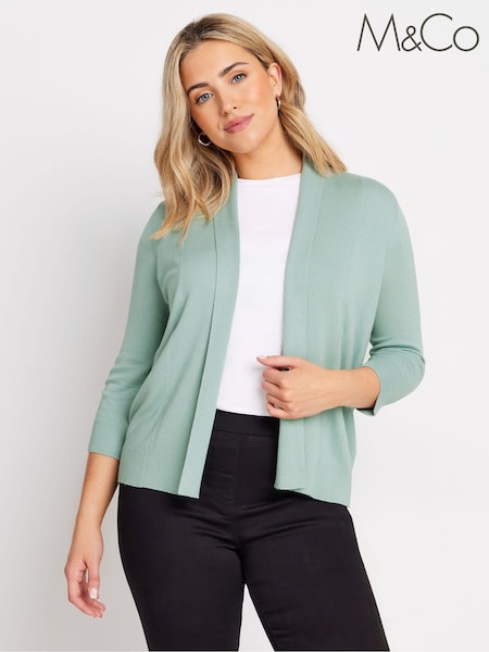 M&Co Green Shawl Collar Cardigan (AF7877) | £29