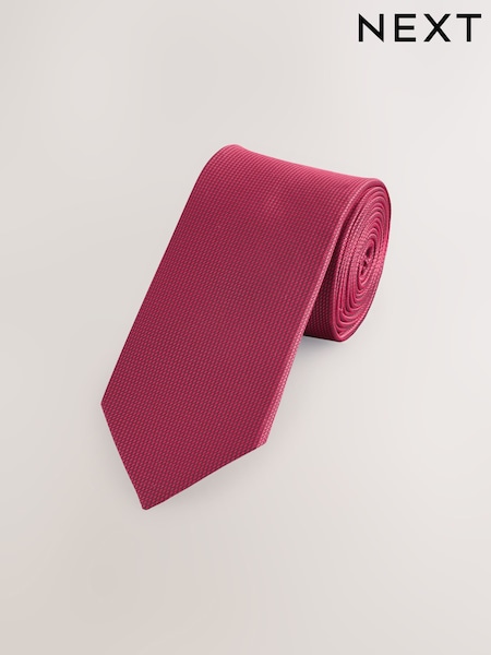 Red Slim Textured Tie (AF8366) | £10