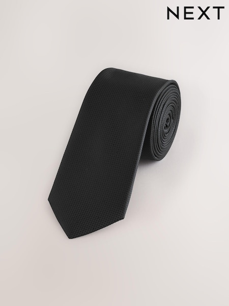 Black Skinny Textured Tie (AF8369) | £10