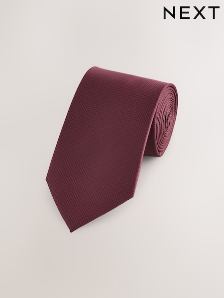 Burgundy Red Textured Tie (AF8375) | £10