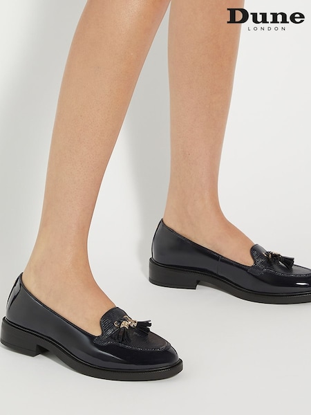 Dune London Blue Standard Fit Grape Branded Tassel Trim Loafers (AG1670) | £79