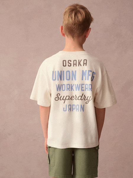 Superdry Khaki/White Workwear Printed Top and Short Set (AG2046) | £29 - £35