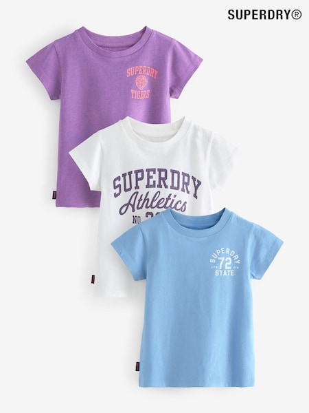 Superdry Purple/White T-Shirt 3 Pack (AG2152) | £26 - £32