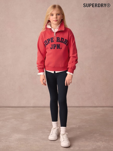 Superdry Red Japan Half Zip Top And Leggings Set (AG2158) | £38 - £42