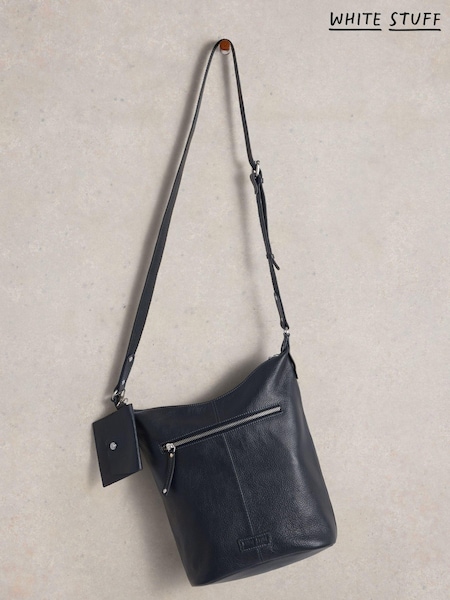 White Stuff Blue Fern Leather Crossbody Bag (AG2300) | £65