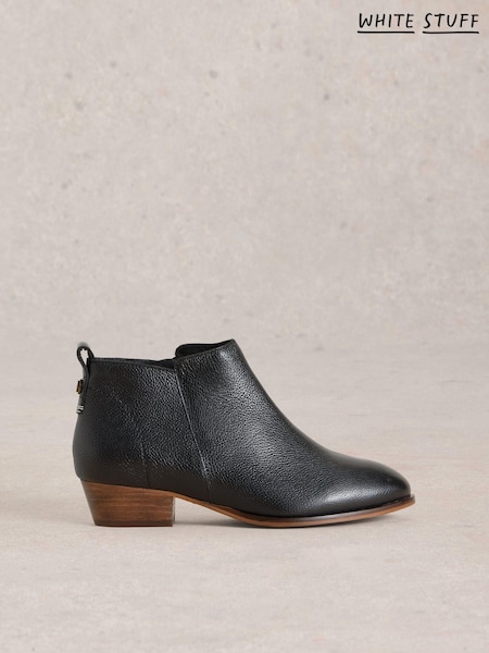 White Stuff Black Wide Fit Leather Ankle Boots (AG2325) | £79