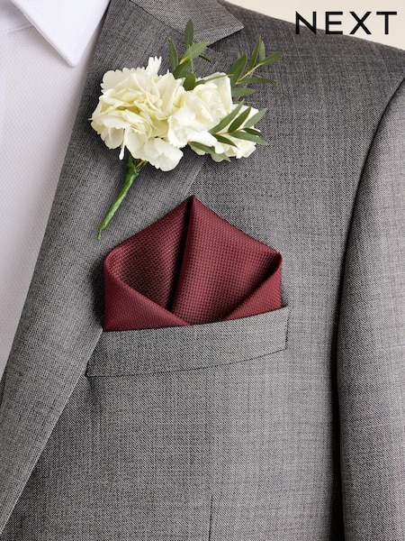 Burgundy Red Textured Pocket Square (AG2382) | £6