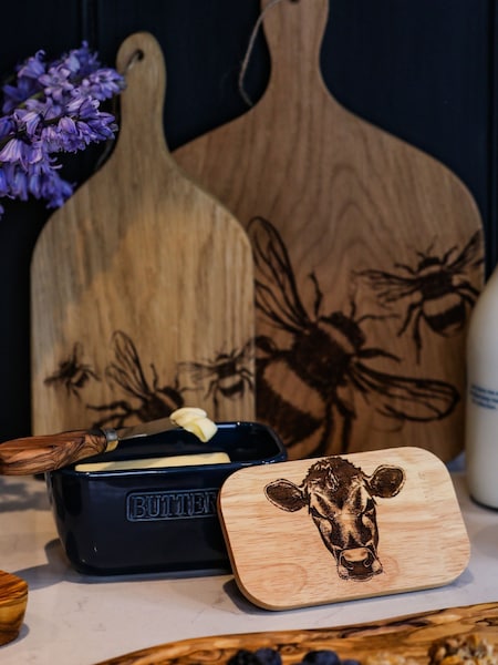 Selbrae House Blue Jersey Cow Butter Dish (AG2449) | £20