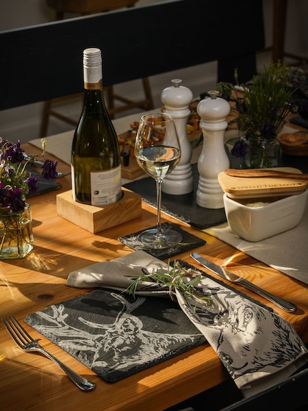 The Just Slate Company Slate Coaster & Place Mat Gift Set - Stag (AG2472) | £45