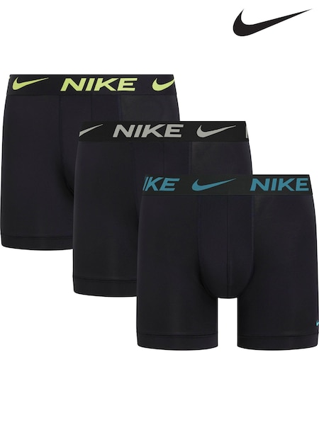 Nike Black/Blue Essential Micro Boxer Briefs 3 Pack (AG2650) | £34