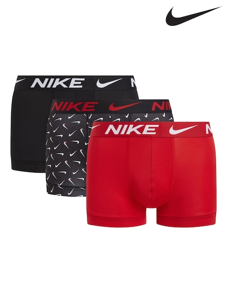 Nike Red Black Essential Micro Boxers 3 Pack (AG2655) | £36