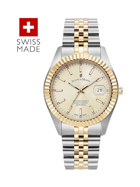 Jacques Du Manoir Silver Tone Unisex Swiss Made Inspiration Business Bracelet Watch (AG2713) | £160