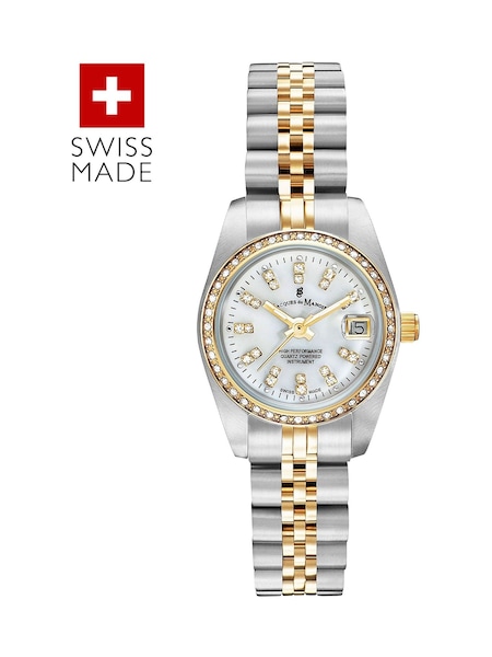 Jacques Du Manoir Silver Tone Ladies Swiss Made Inspiration Bracelet Watch (AG2715) | £160