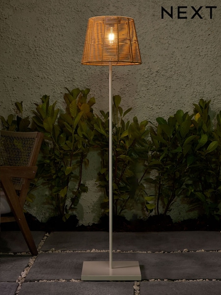 Natural Rattan effect Solar Outdoor Floor Lamp (AG2732) | £55