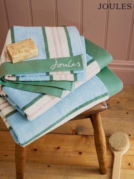 Joules Blue Juliette Stripe 100% Cotton Towel (AG2837) | £15 - £45