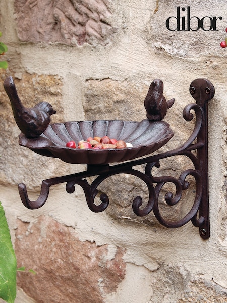 Dibor Brown Wall Mounted Bird Bath and Feeder (AG2866) | £25