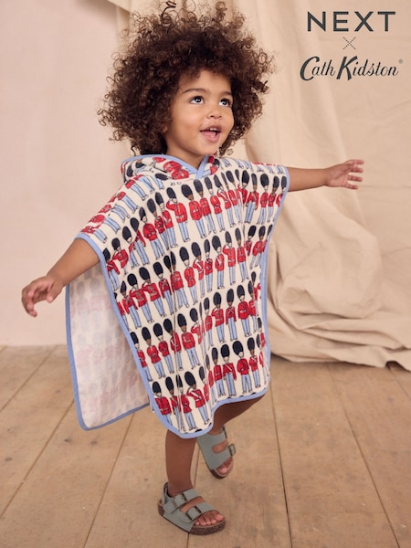Red/Blue Cath Kidston 100% Cotton Towelling Poncho (9mths-6yrs) (AG2969) | £19 - £21