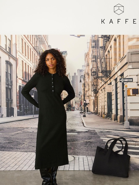 Kaffe Hectra Long Sleeve Collar Knit 100% Cotton Dress (AG3160) | £80