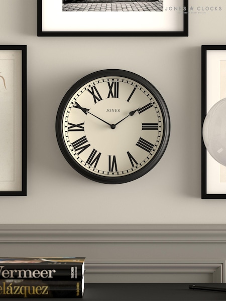 Jones Clocks Black Hackney Wall Clock 30cm (AG3311) | £33