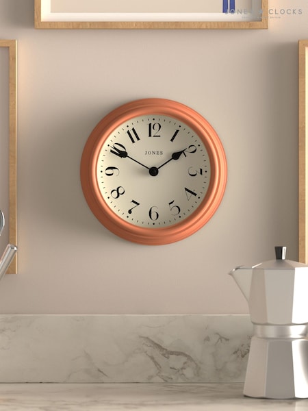 Jones Clocks Terracotta Orange Frieze Wall Clock 23cm (AG3339) | £24