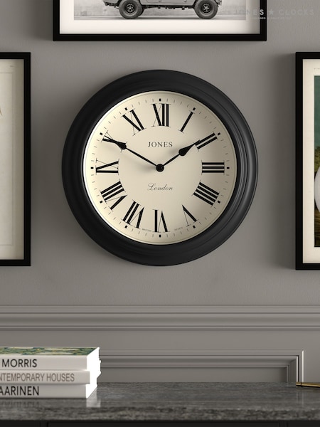 Jones Clocks Black Supper Club Wall Clock 40cm (AG3351) | £45