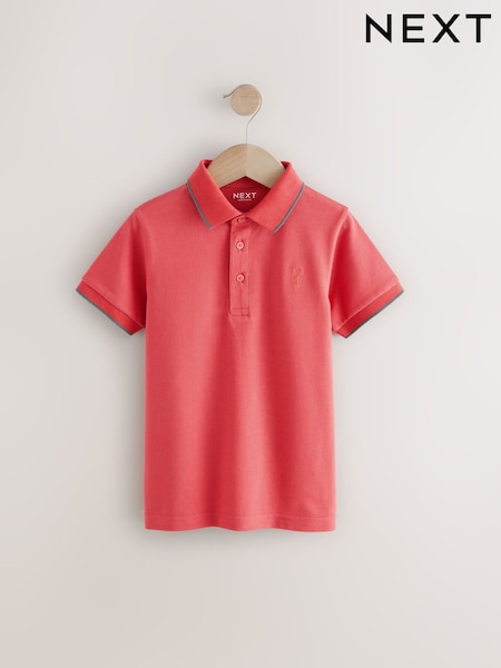 Soft Red Short Sleeve Polo Shirt (3-16yrs) (AG3385) | £7 - £12