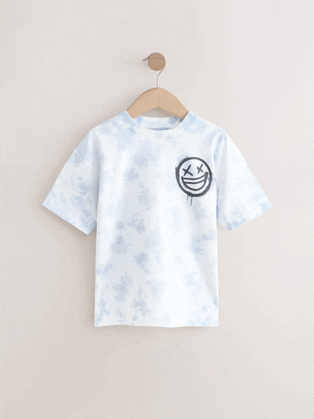 Blue Relaxed Fit Tie Dye Graphic Print Short Sleeve T-Shirt (3-16yrs) (AG3617) | £8 - £11
