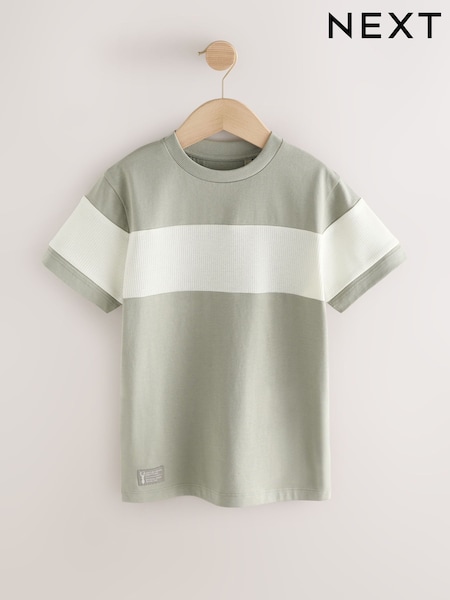 Mineral Green Colourblock Short Sleeve T-Shirt (3-16yrs) (AG3625) | £8 - £11