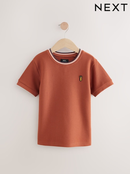 Rust Brown Short Sleeve Textured T-Shirt (3-16yrs) (AG3626) | £10 - £13