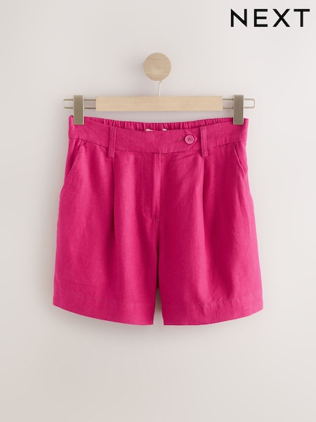 Pink Linen Rich Boy Shorts (AG3749) | £25