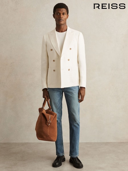 Reiss Washed Indigo Green Cast Picton Cotton-Stretch Slim-Fit Jeans (AG3771) | £98