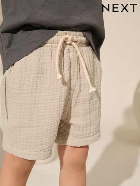 Neutral Soft Textured Pull On Shorts (3mths-7yrs) (AG3799) | £7 - £9