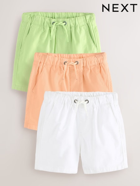 Orange/Green/White Pull On Shorts 3 Pack (3mths-7yrs) (AG3816) | £15 - £19
