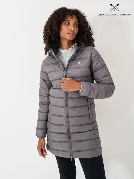 Crew Clothing Grey Lightweight Padded Coat (AG3916) | £129