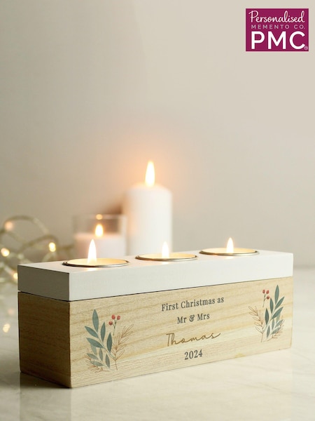 Personalised Christmas Tea Light Candle Holder by PMC (AG4202) | £20
