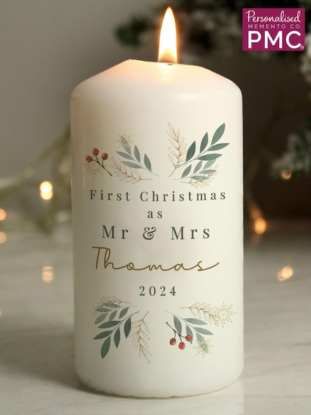Personalised Christmas Pillar Candle by PMC (AG4208) | £16