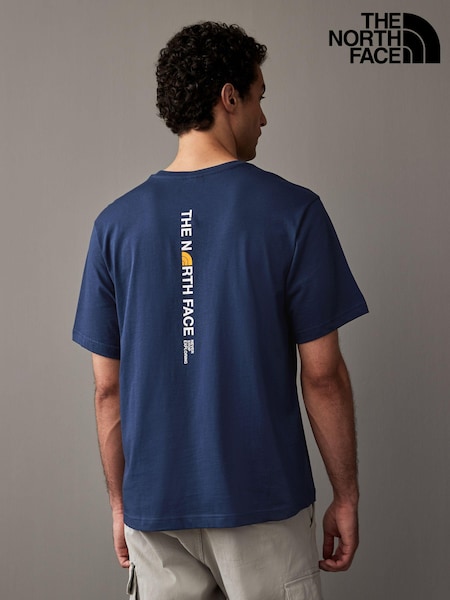 The North Face Navy Vertical Print 100% Cotton T-Shirt (AG4245) | £30